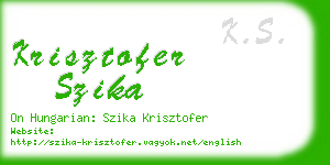 krisztofer szika business card
